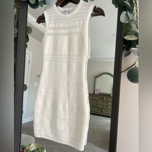 White knit mini dress #minidress